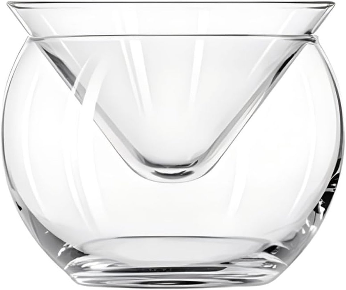 Kaviaar koeler, serveerschaal, 170 ml, van robuust glas met ijshouder voor garnalen, voorgerechten en cocktails