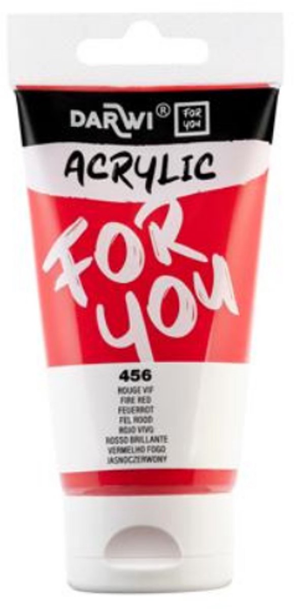 Darwi For You acrylverf 75 ml in tube fel rood