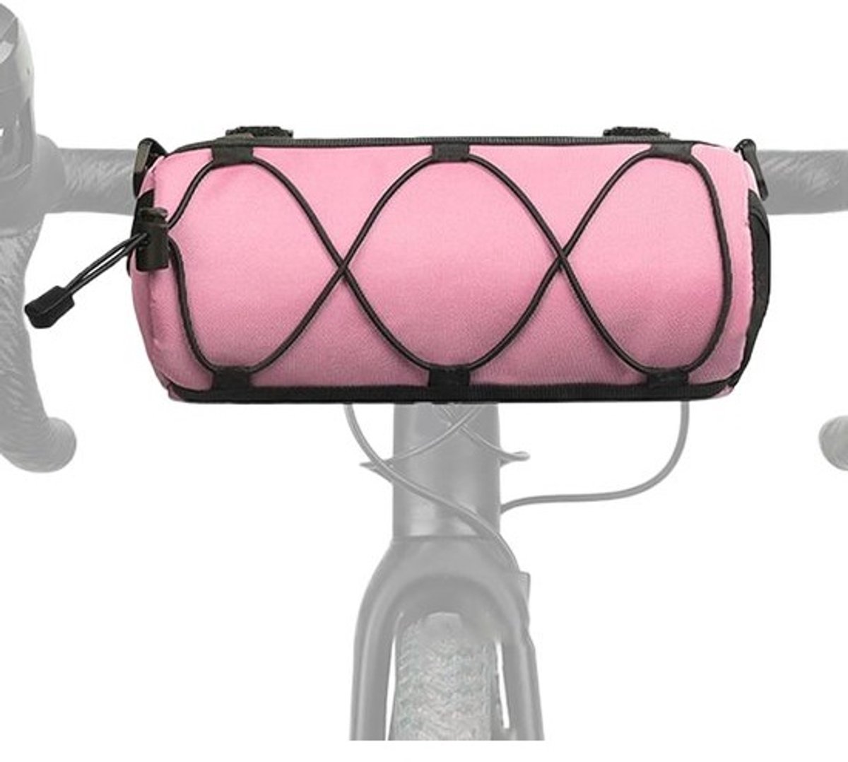 Fietsstuurtas met voorvak en schouderriem voor racefiets en mountainbike - opbergtas voor fietstochten - Roze
