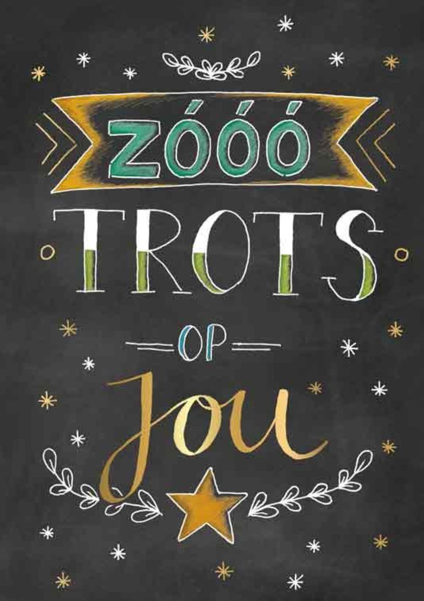 Luxe Wenskaart Trots - Wenskaarten - Trotskaart - Zooo Trots Op Jou - Serie Sketch'd - Artige - Kaart - 1 Stuks - In Folie - Gratis Verzonden - Hoge Afnamekortingen - 12x17cm
