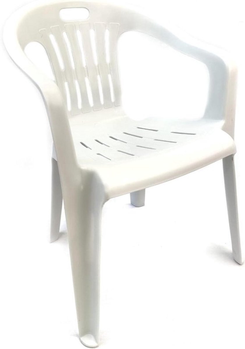 Tuinstoel Kinderen - Kunststof stoel - Buiten zitten - 100% Recyclebaar - 355x265x500 mm - Wit