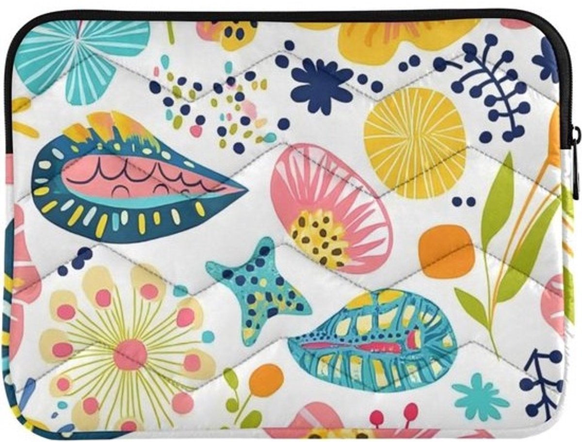 Laptophoes - Laptoptas Sleeves - Laptop Beschermen - Waterdicht Polyester - 15-16 Inch - Zomerbloemen