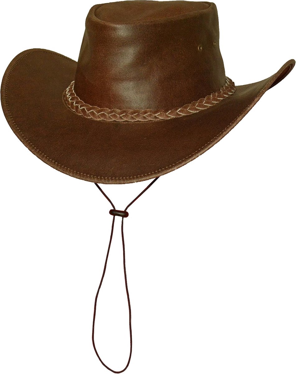Jungle Broome Cowboyhoed van rundleer met kinriem