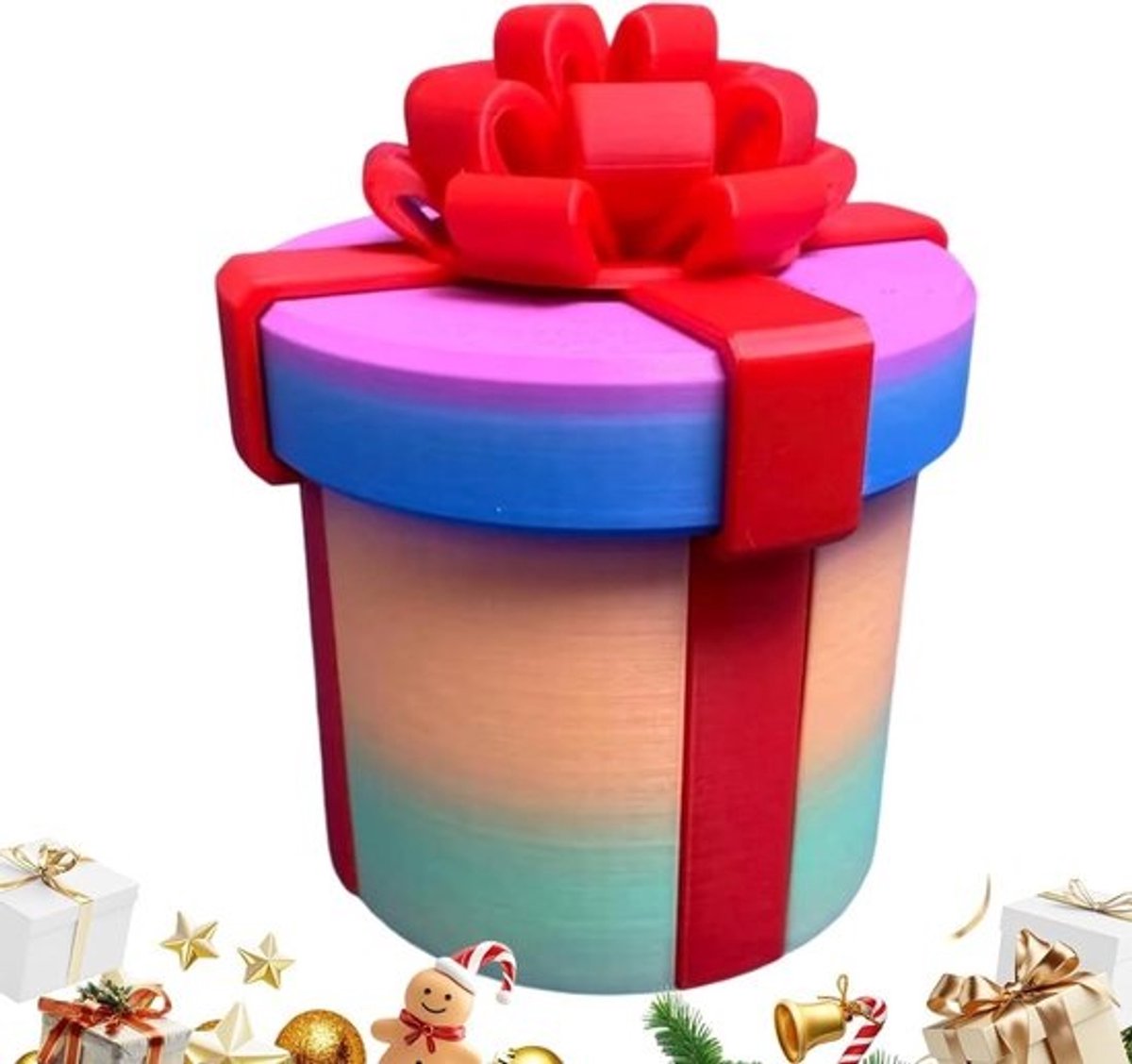 Puzzel Schroefdoos - Grap Doos Kerst Doos - Cadeau Verrassen - Herbruikbaar Ontwerp - 9 cm - Kleurrijk