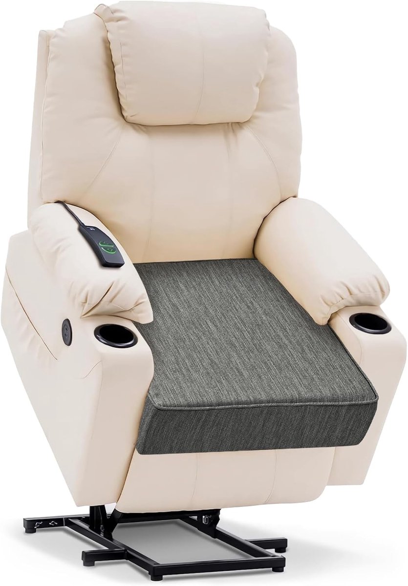 Dubbellaags traagschuim stoelkussen voor rugleuning, stoel met gestructureerde wasbare hoes, antislip basis voor taillebone en drukverlichting, 50 x 50 x 12,7 cm, grijs