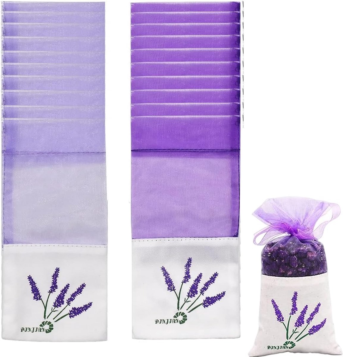Lavendelzakjes 20pcs - Lila Katoen - Met trekkoord - Frisse geur voor in huis - ServiceTopper