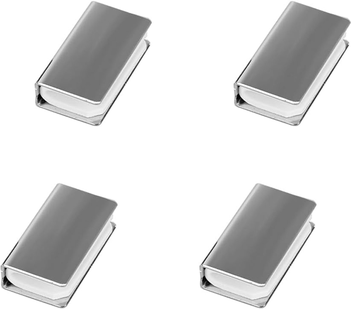 Dailygoods- Glazen Deur Klem Magneetdesign - 4 Stuks - Antislip - Roestvrij Staal - Rechthoekige Glasklem - Voor 3-5 mm Glas