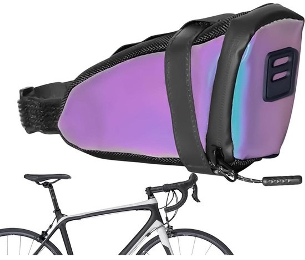 Fietstas - Zadel tas - Onderweg opbergen - Waterdicht nylon - 17x6x10 cm - Meerkleurig