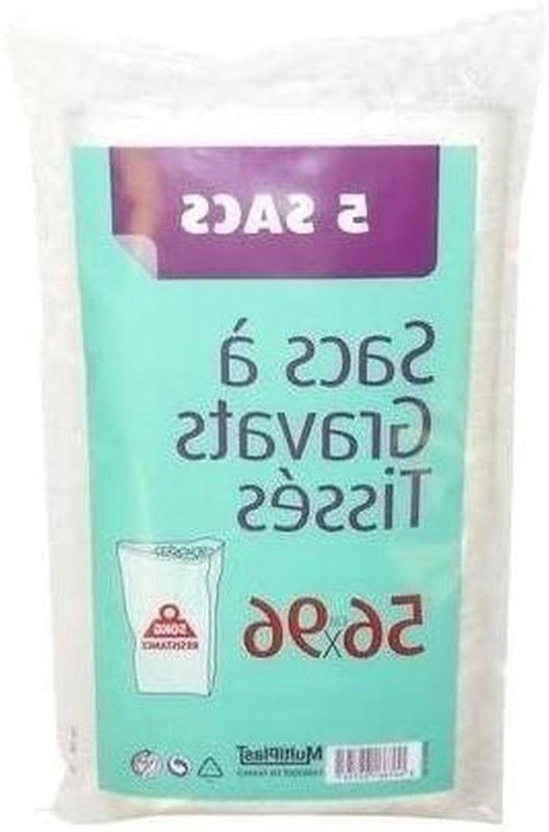 Afvalzakken - Bouwzakken - Zware klussen - Scheurvast plastic - 96 x 56 cm - Wit