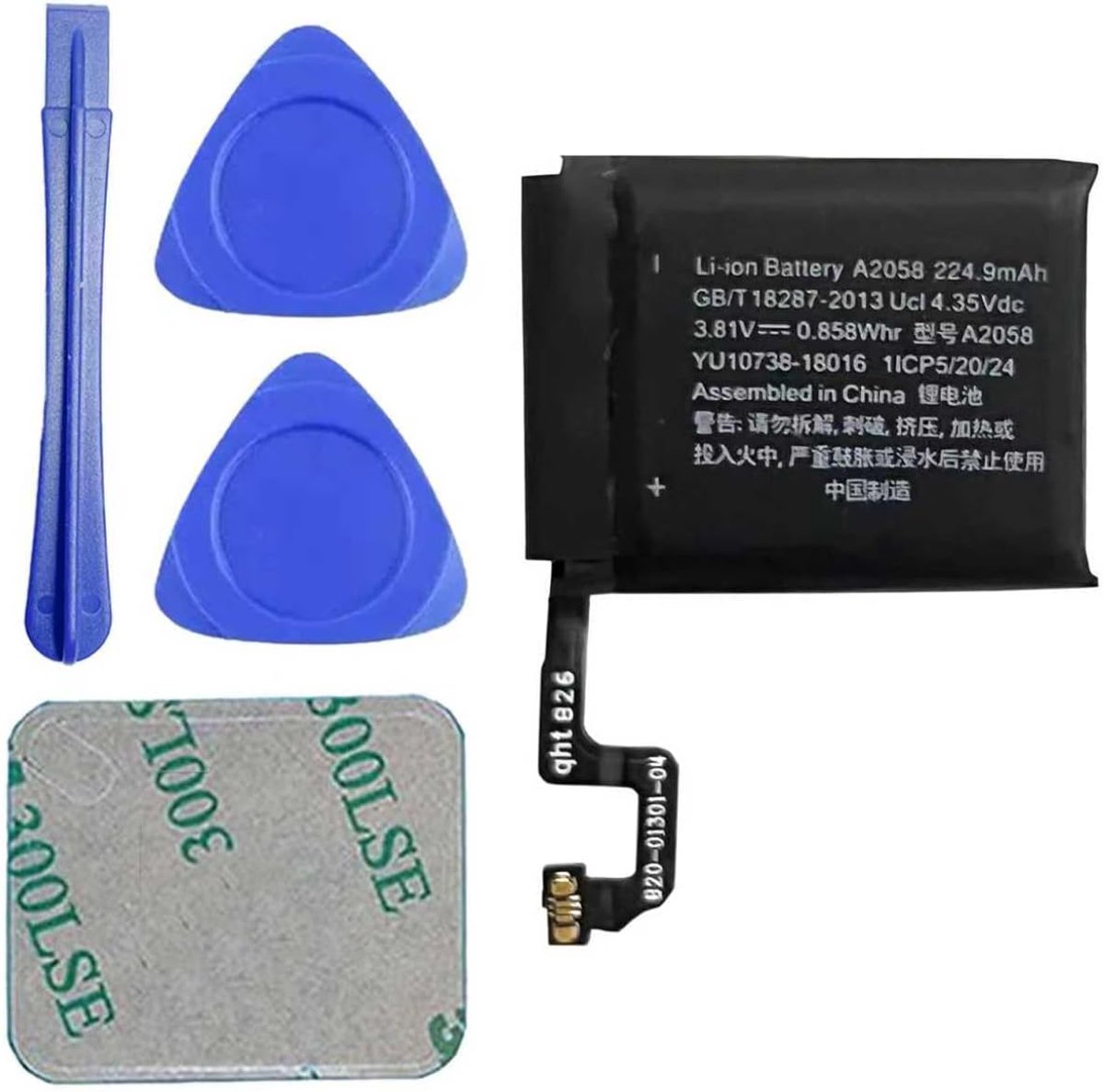 Series 4 40MM vervangende accu, A2058 accu voor Apple Watch Series 4 40MM A1975, A1976, A2007, A2008 reservebatterij met gereedschapsset