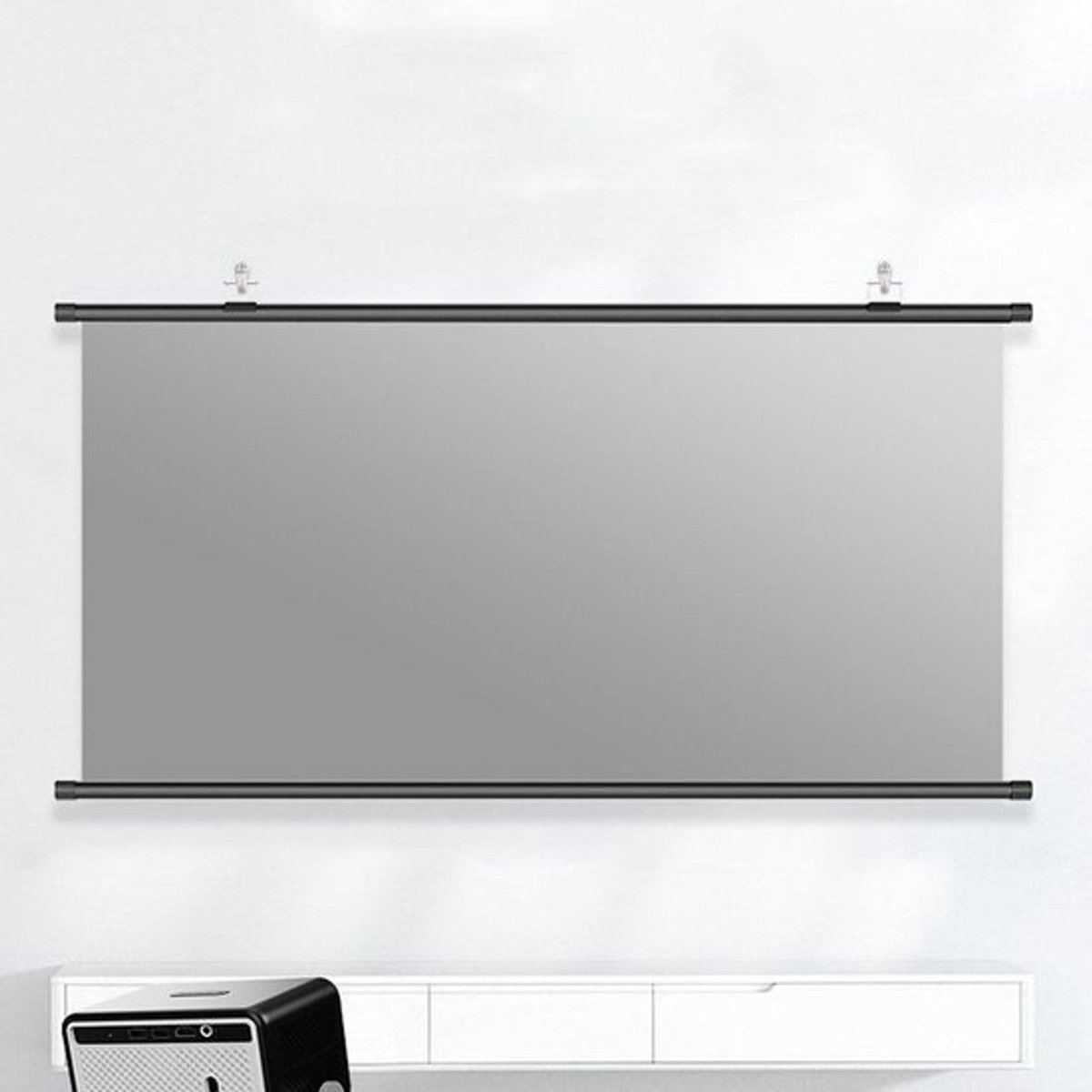 Projectorscherm Intrekbaar - Projectiescherm Wandmontage - Thuisbioscoop Creëren - Anti-verblindend Optisch Materiaal - 60 inch (16:9) - Mat Wit
