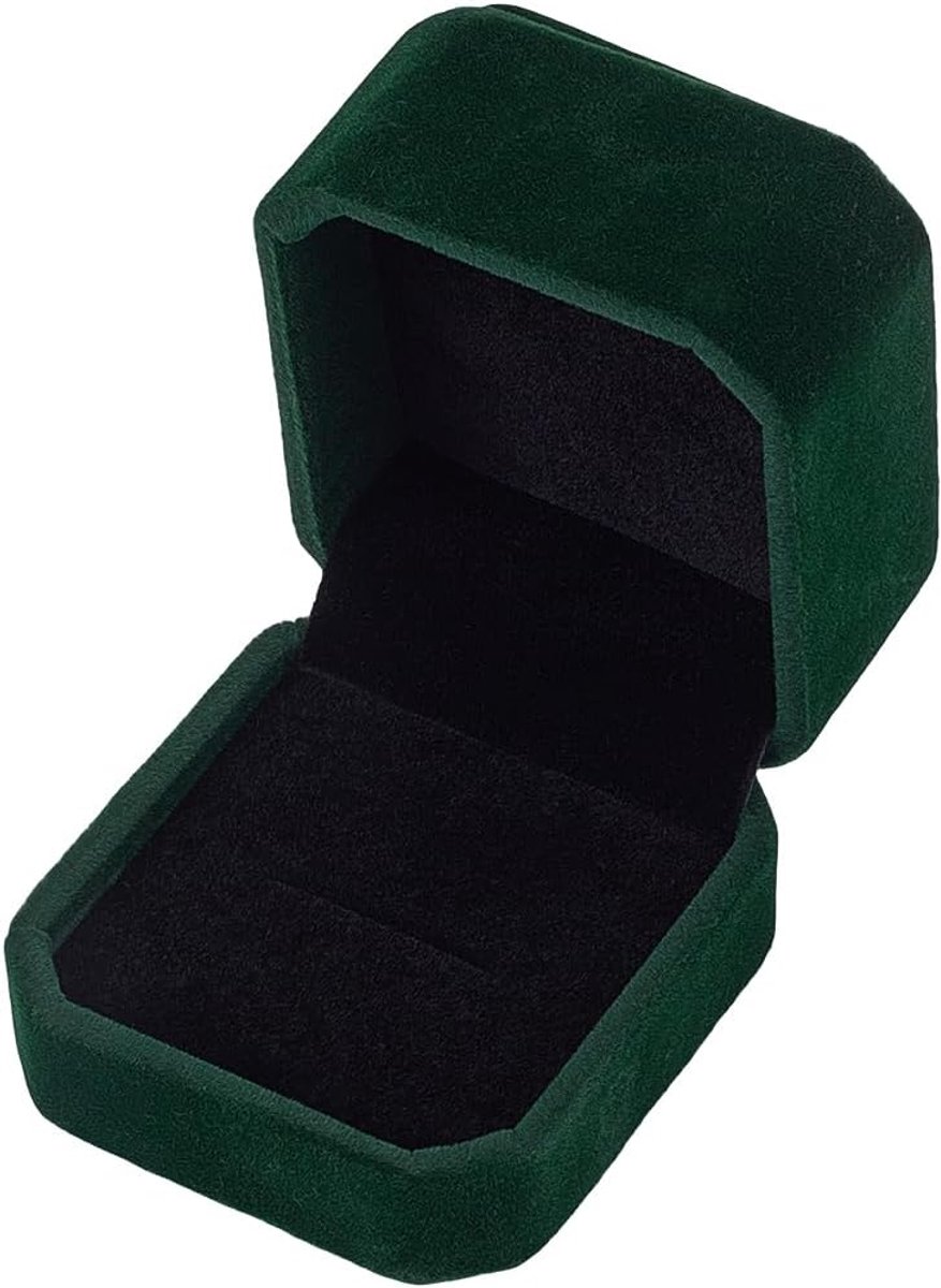 Dailygoods - Donkergroene Mini Ringdoos voor Sieraden met Vintage Look