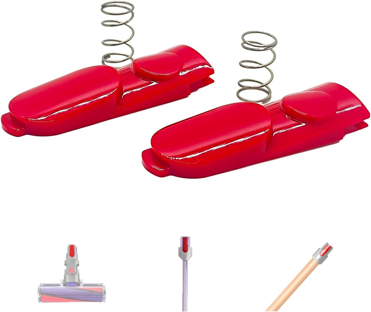 2 stuks clip-latch tab button met veer vervanging voor Dyson V7, V8, V10, V11 en V15 stofzuiger elektrische aandrijving