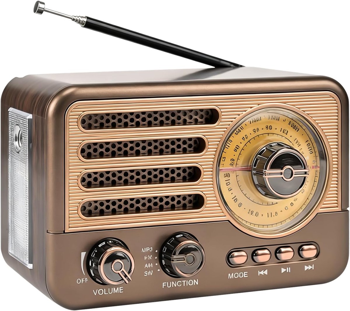 Radio met Bluetooth, AM/FM/SW kofferradio met Bluetooth 5.3, keukenradio, klein, ondersteunt USB/TF/AUX-functie, radio-ontvangst, telescopische antenne, geschikt voor kantoor, thuis en