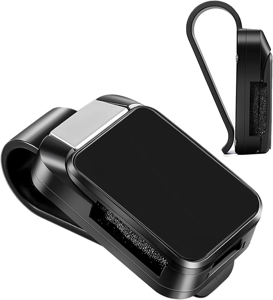Zonnebrilhouder auto, voor autovizieraccessoires, universeel zwart, compatibel met de meeste modellen