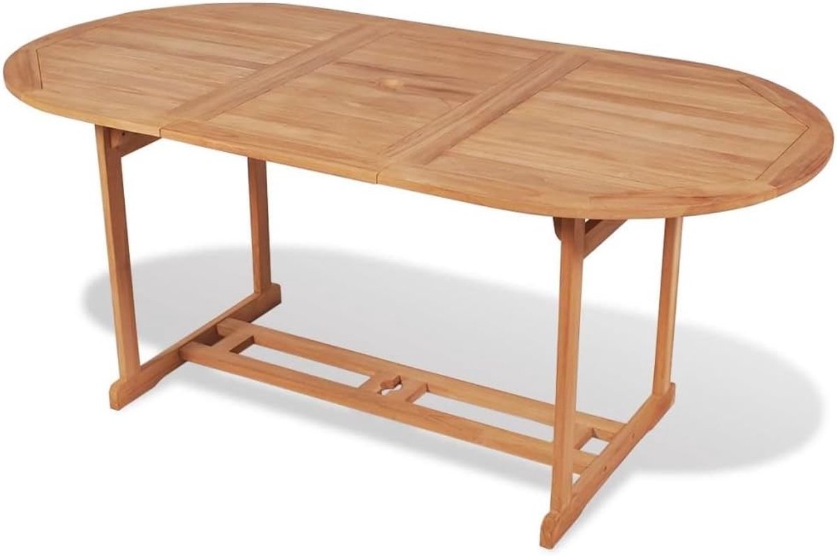 Eettafel voor tuin, terras, binnenplaats, teakhout, 180 x 90 x 75 cm