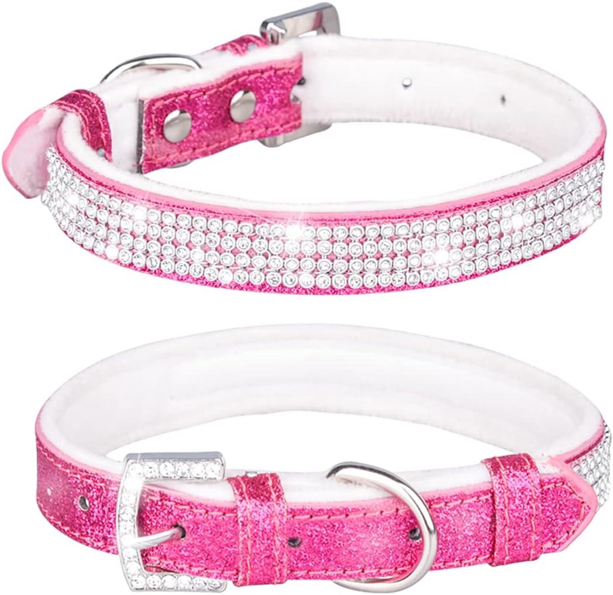 Kat- en Hondenhalsband in Glanzende Strass Steentjes, Ketting voor Honden en Katten met Strass, Koreaanse Wol Bling Glitter Strass Halsband