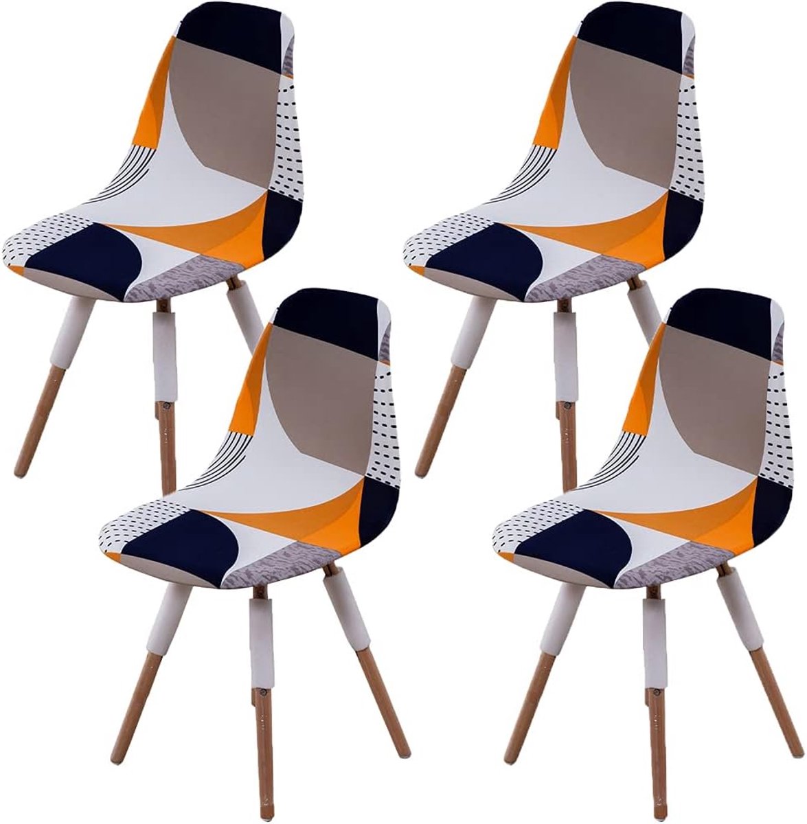 stoelhoezen, stretch stoelhoezen voor eetkamerstoelen, Scandinavisch, 4 stuks