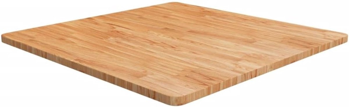 Eettafelblad, vervangingsplaat voor tafel, houten tafelblad, geschikt voor eetkamer, restaurant, hotel, café, vierkant, lichtbruin, 90 x 90 x 2,5 cm, behandeld eiken