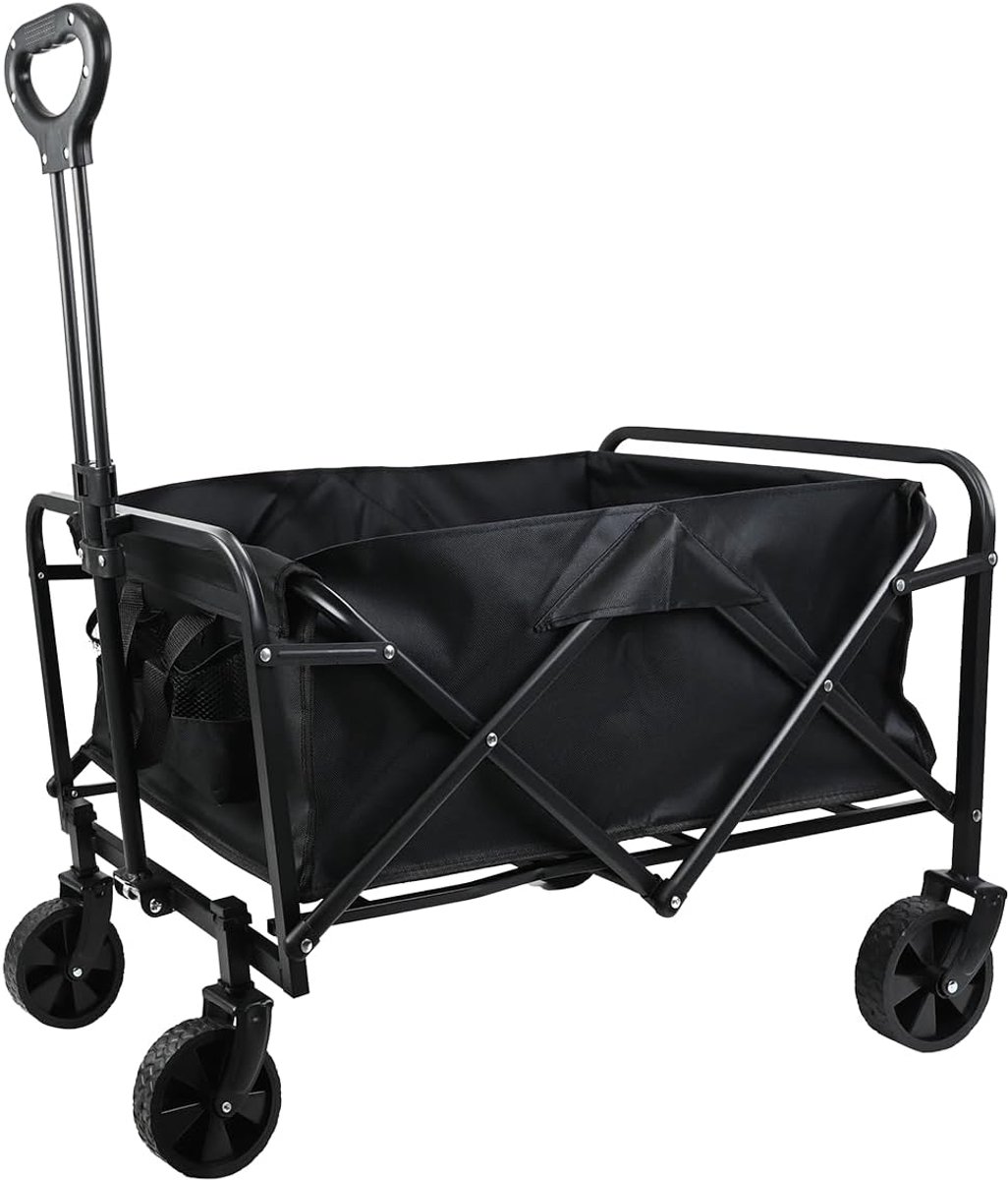 Bolderkar, transportwagen, draagvermogen 60 kg, compact en licht, Oxford zwart