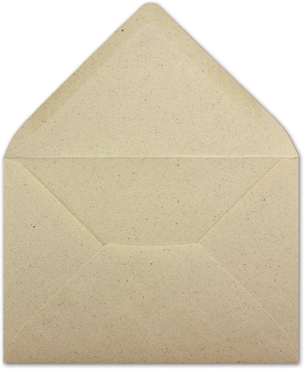 Enveloppen DIN C6-114 x 162 mm kraftpapier - grafpapier 85 g/m2 natte kleeflaag 50 Stück Grastappapierenvelop - C6