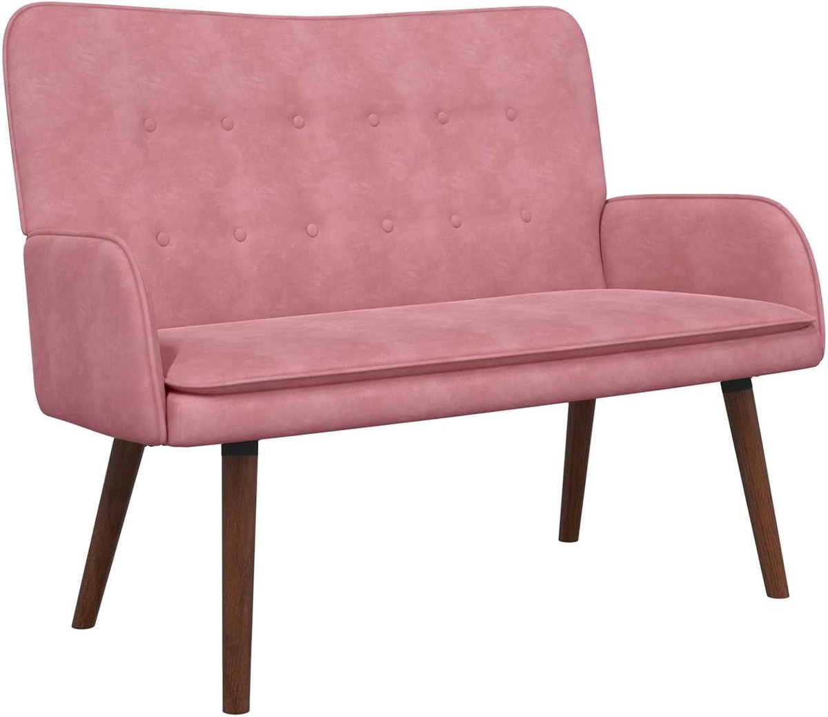 2-zitsbank roze 115 x 61 x 87 cm fluweel (V), gestoffeerde bank voor woonkamer, appartement, kantoor, logeerkamer, 42028916