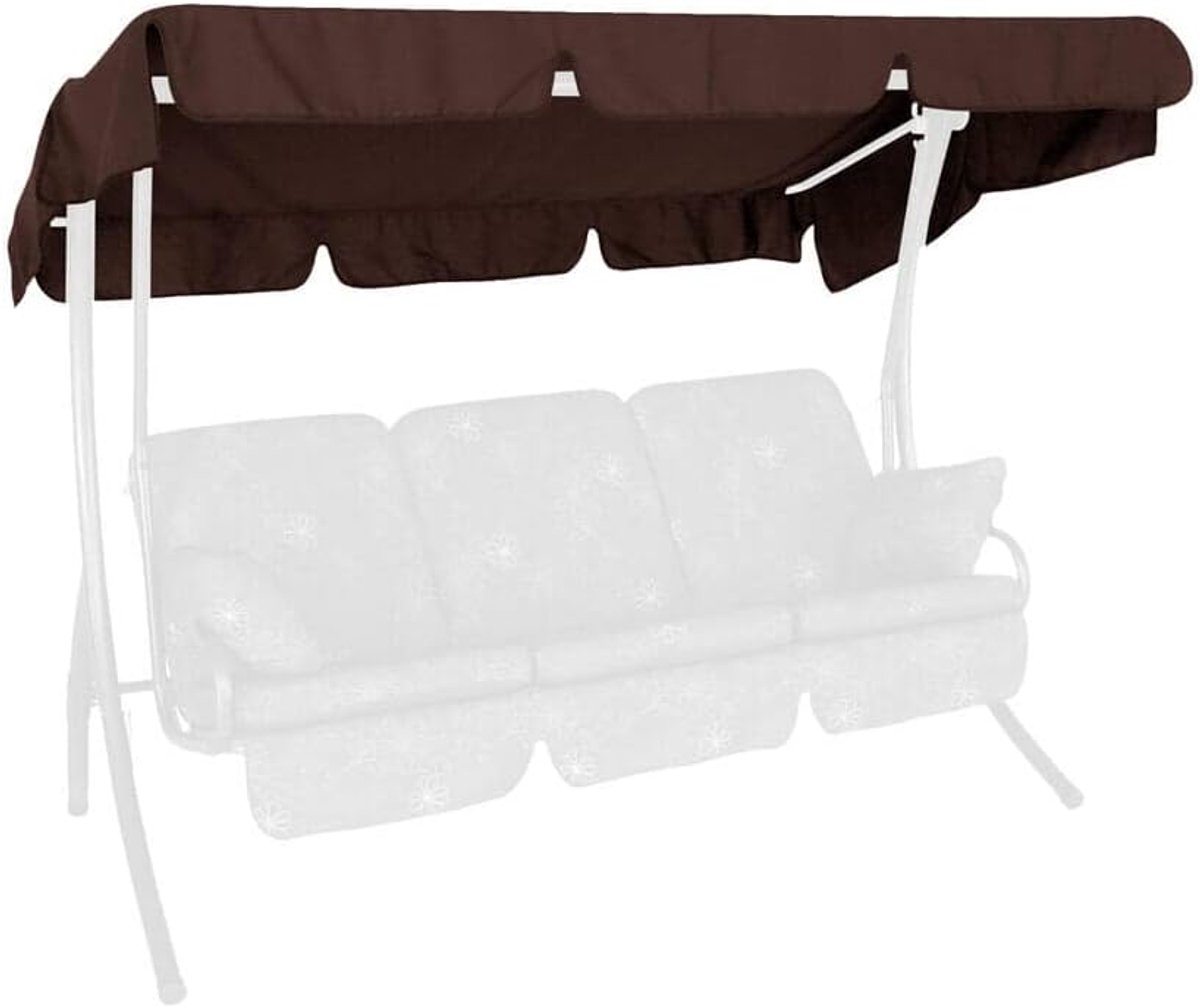 Zonnedak voor schommelbank, polyacryl, bruin, 210x145x1 cm, 808/10