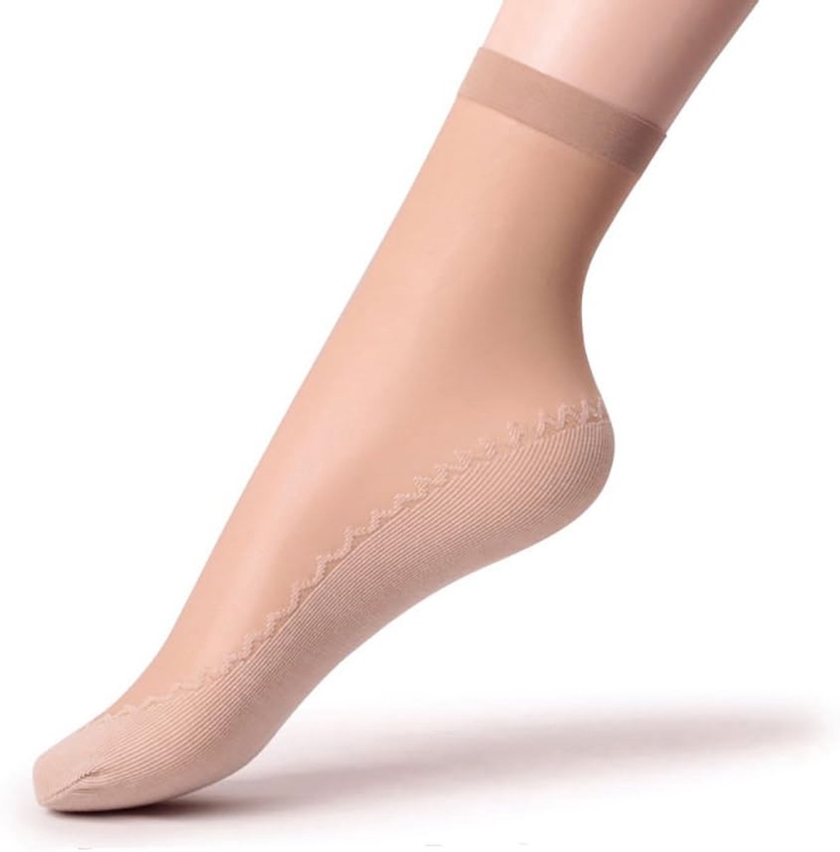 Nylon sokjes voor vrouwen, enkelhoog, anti-slip katoenen zool, versterkte teen, panty's