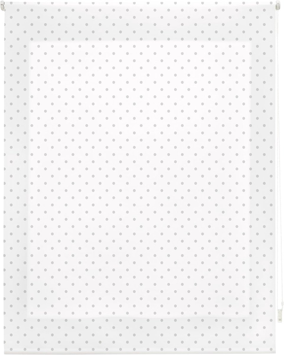 Blindecor Specks Roller Wit, Stof/Weefsel, Grijs, 140 x 180 cm