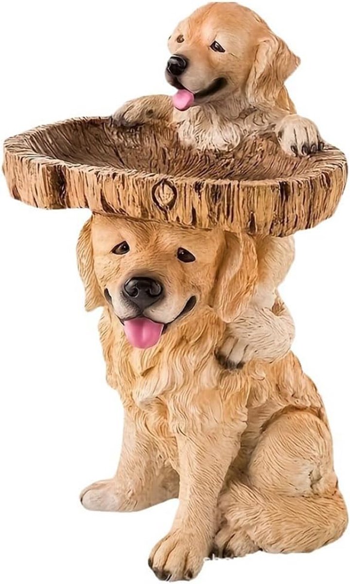 Hond vormige Vogelvoederbak Buiten Decoratieve Ornamenten Hars Craft