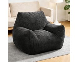 OUZHOU Zitzak voor volwassenen, gaming Bean Bag, zitzak, corduroy met rugleuning, Lazy sofa, zitzak met vulling, comfortabele loungestoel, vloerstoel, zitzakken, stoel voor woonkamer, slaapkamer