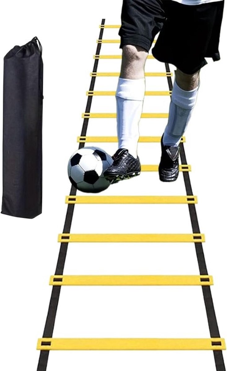 Trainingsladder - Snelheidsladder Voetbal - Behendigheidstraining - 12 Sporten - 6 Meter Lang