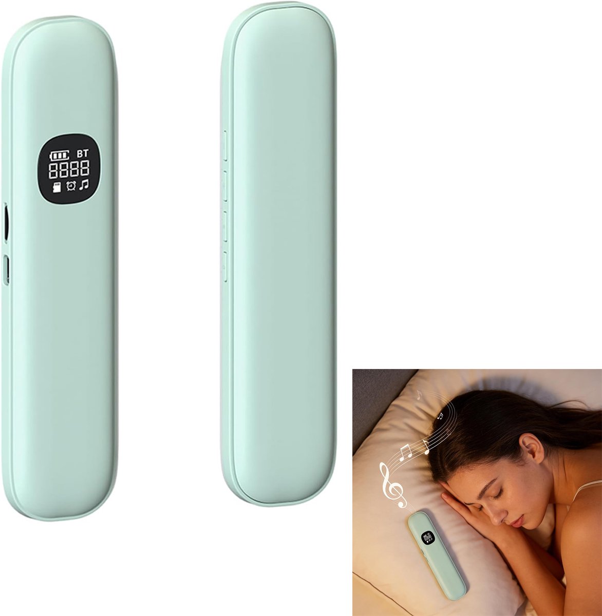 KZQ Slaap Luidspreker - Onder Kussen - Bluetooth - Botgeleiding - Witte Ruis & Timer - Slaaphulpmiddel - Voor Volwassenen & Kinderen - Groen