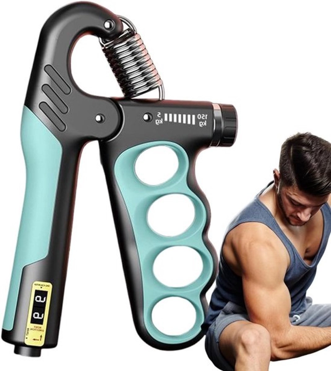 Onderarm Grip Versterker,Aanpasbare Handknijpkracht Trainer - Spiermassa Opbouwen Tool, Ergonomische Vingeroefenapparatuur voor Thuis, Sportschool en Onderweg