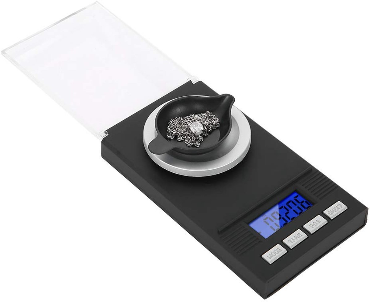 Dailygoods- Sieradenweegschaal hoge precisie 0,001 g - Digitale weegschaal - Draagbare mini - 6 eenheden conversie - Tarra- en kalibratiefunctie - Ult