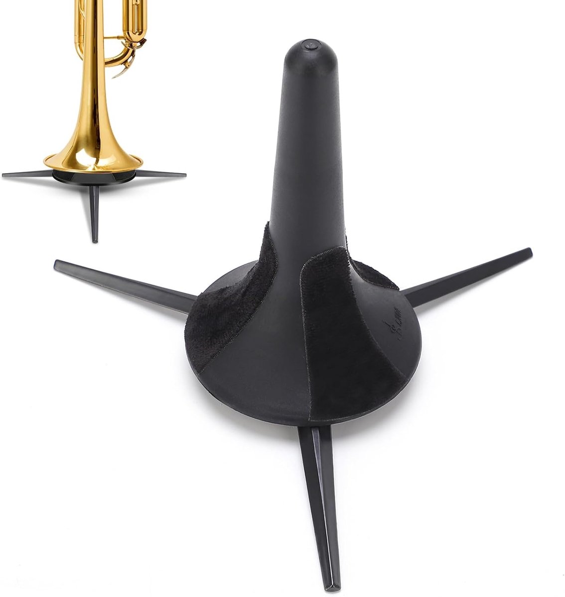 Dailygoods- Trompetstandaard Opvouwbaar - Draagbare Trompethouder - Koperen Instrumentenstandaard - Antislip Pad - Schokbestendig - Ideaal voor Muzika