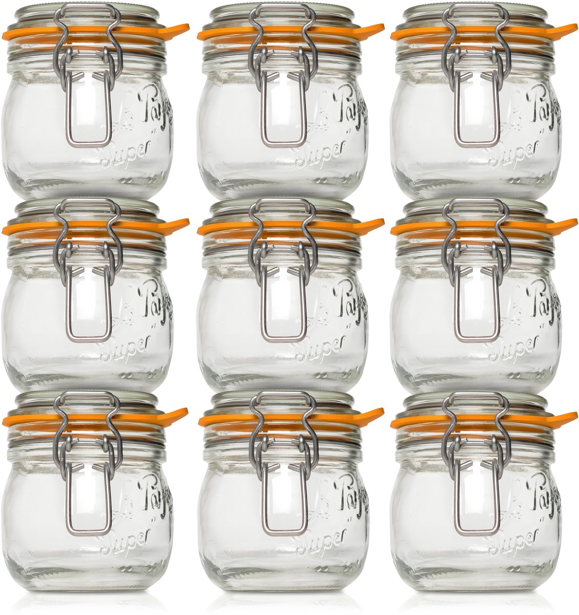 Le Parfait 500ml Weckpotten Set (9x 500ml) | OP=OP VOORDEELSET | 9 Weckpotten van 500 ML | Premium A-kwaliteit | Robuust en Voedselveilig | Ideaal als voorraadpot, inmaakpot of conserveerpot | Made in France