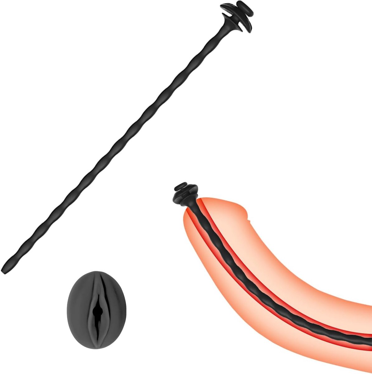Penisplug Voor Kuisheidskooi Holle Urethrale Plug Siliconen Katheterdilatatoren Prostaatstimulators Stimulatie Seksspeeltjes Voor Mannen (M)