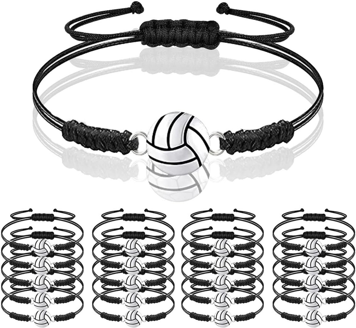 Dailygoods- Volleybalarmbanden 20 stuks - Verstelbare Sportuitrusting - Gevlochten Touw - Charme Cadeaus - Handgemaakt - Pakketgewicht 68 g - Sportarm