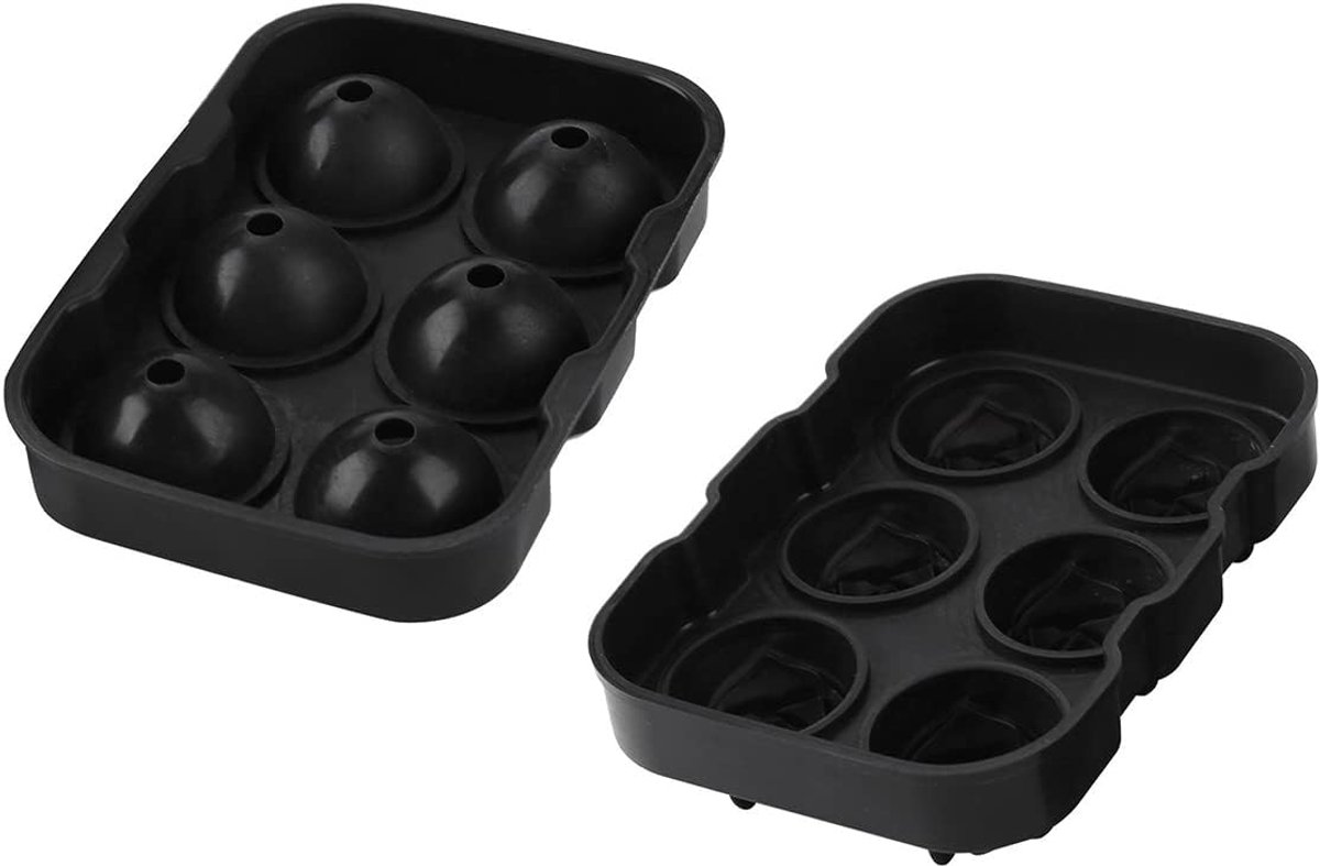 Dailygoods- IJsblokjesvorm Groot - Siliconen IJsblokjesvorm - IJsblokjesvorm met Deksel - BPA Vrij - Rozen IJsballen - 6 Holtes - Ijsbak