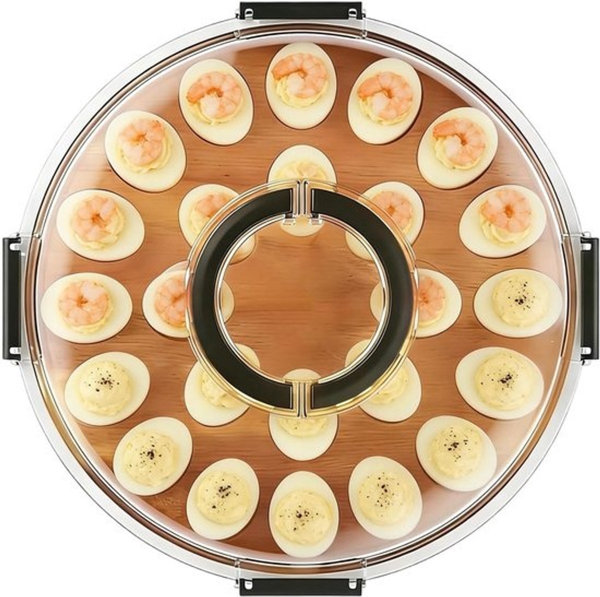 Eierhouder Hout - Voorgerechten Presentatie - Buffet Organisatie - 24 Sleuven Ontwerp - 34 cm Breed - Natuurlijk Hout