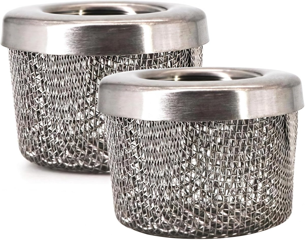181-072 1 inch NPT schroefdraad pomp inlaat zeef zeeffilter voor Graco 695 795 1095 1595 3900 5900 750 1000 1500 airless verfspuitslang zuigslang, roestvrij staal 2-PK (2)
