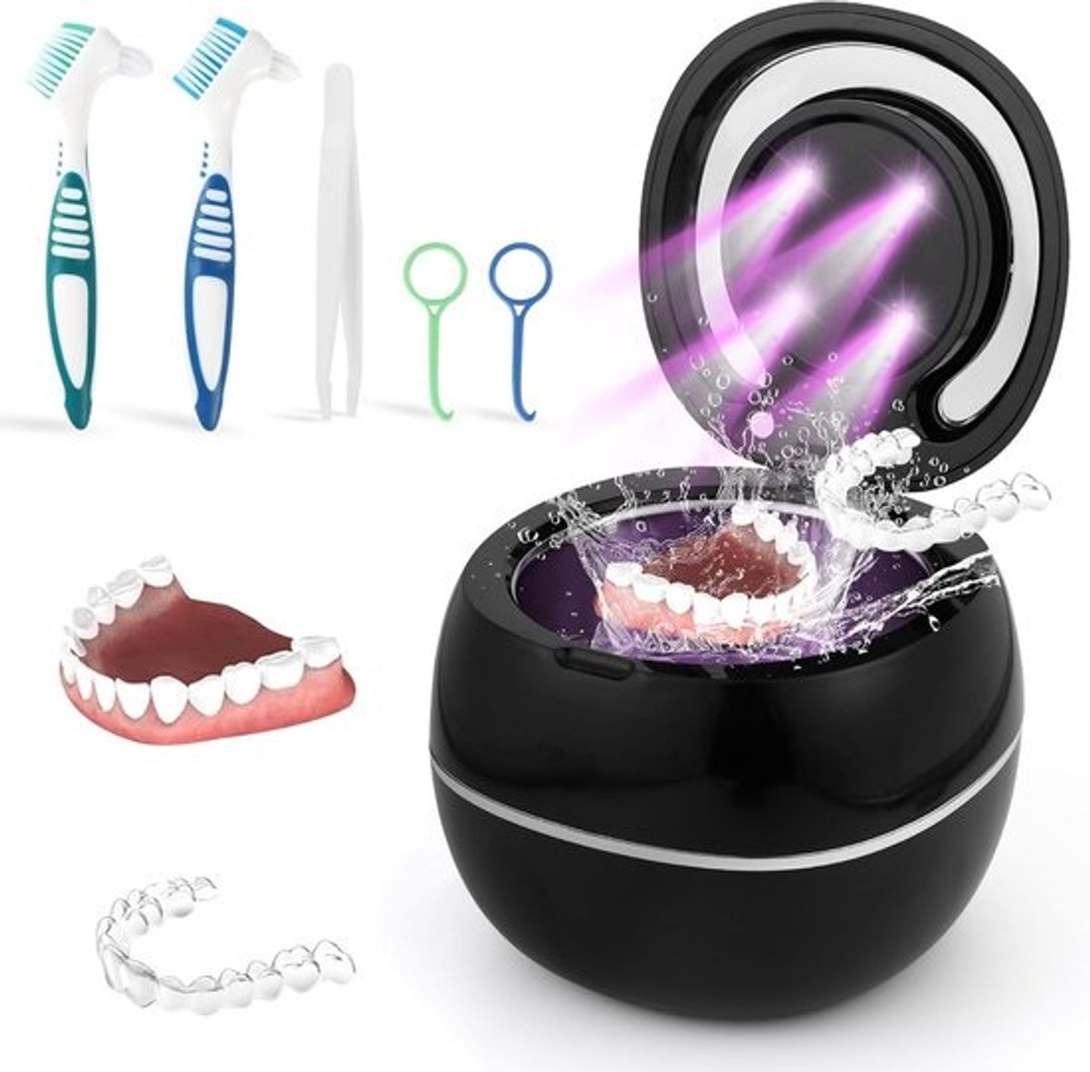 Ultrasone Reiniger - Schoonmaakapparaat - Sieraden Schoonmaken - 42000 Hz Kracht - 180 ml - Zwart