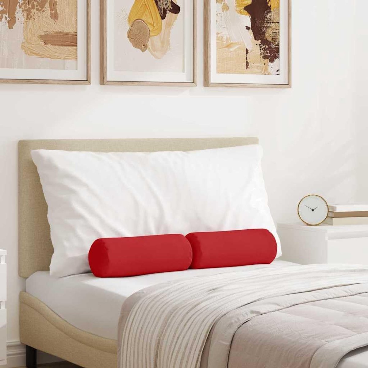 2 stuks, rood, stof, Ø 15 x 40 cm, met ritssluiting