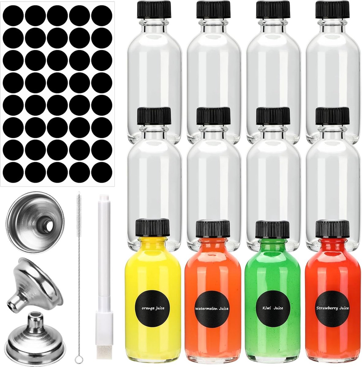 Flessen met deksel, flessen om te vullen, 60 ml