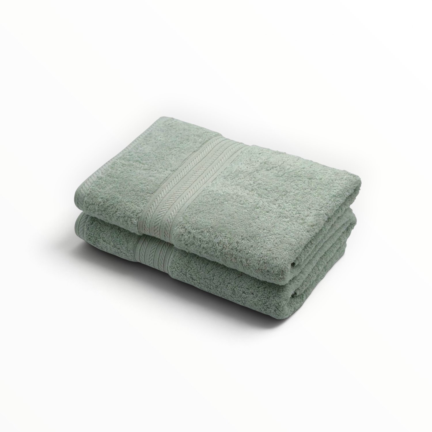 The Linen Room Badhanddoeken – 70 x 140 cm – Set van 2 – 100% Egyptisch Katoen – 600 gram /m2 – Mintgroen