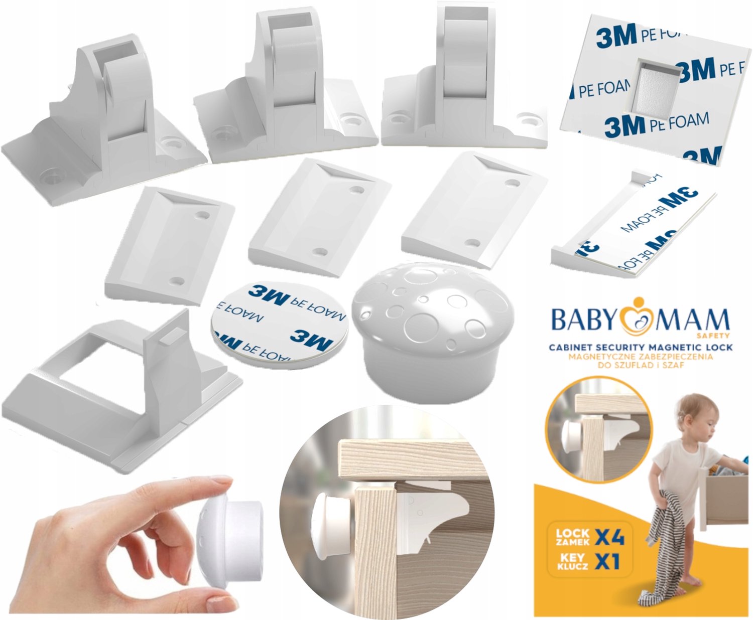 Babymam Magnetische Meubelblokkades - 4 Stuks + Sleutel