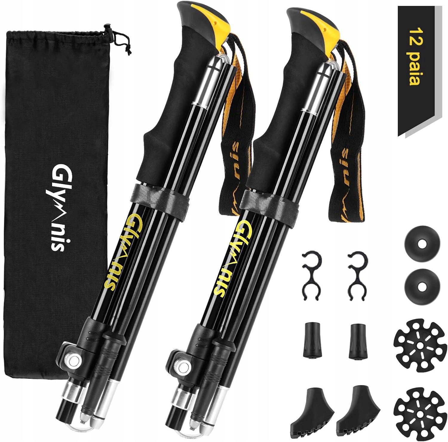 Opvouwbare Trekkingstokken Aluminium 110-130cm met Demping