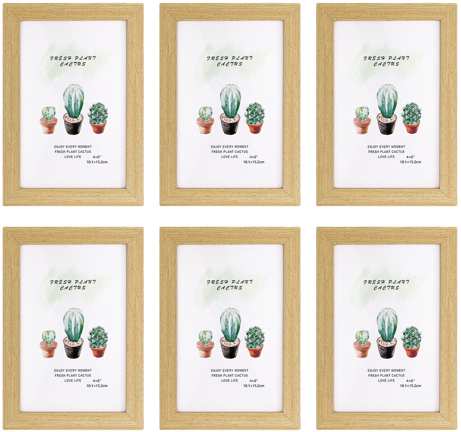 Famanu Fotolijsten 10 x 15 cm - Perfect voor het inlijsten van herinneringen - Set van 6 stuks - Zwart rood