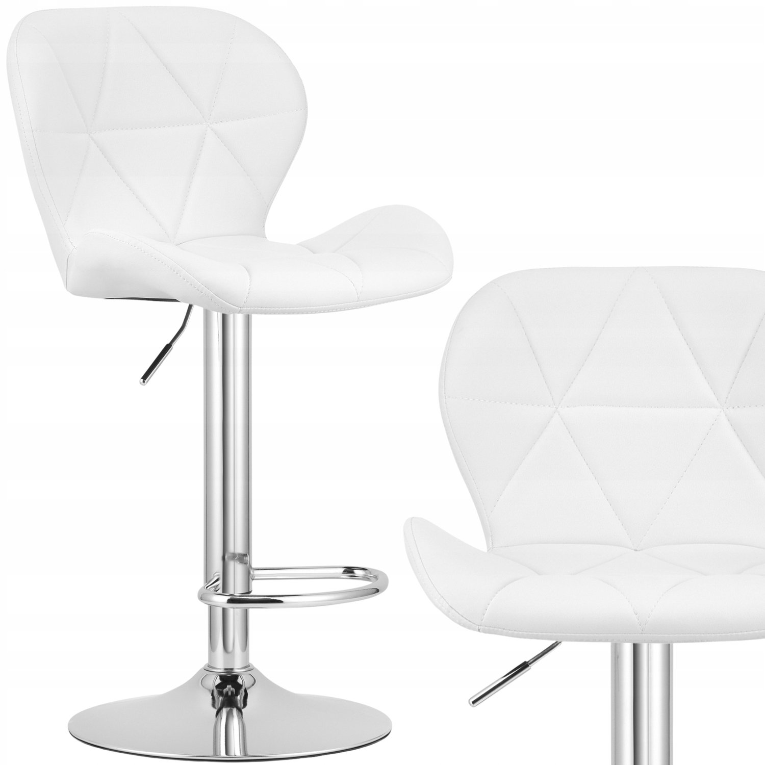 MUFART Wit Hoker VISTA in Eco-leer, Draaibaar, Verstelbaar - Keuken & Salon
